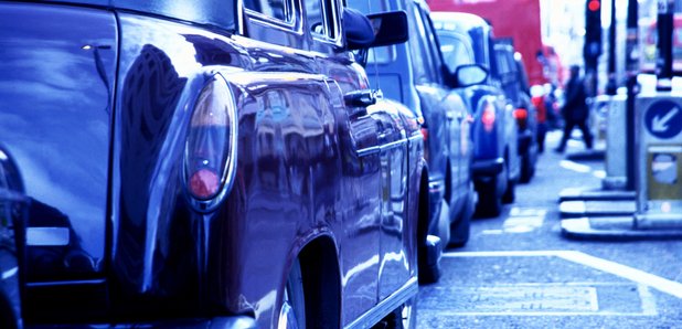 London Cab in traffic jam